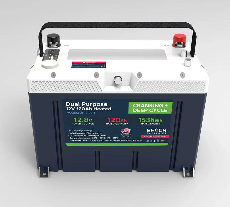 Epoch Batteries 12v 120ah - Cranking & Deep Cycle Lithium Battery and other accessories in Canada and the United States.