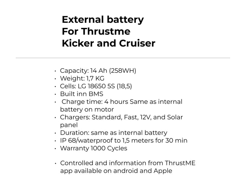 External Battery Thrustme Kicker and Cruiser