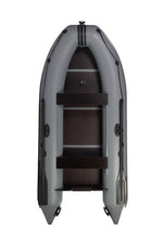 inflatable motor boat with book type floor