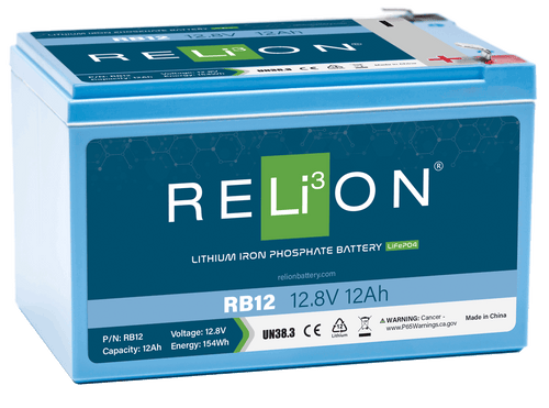 Shop RELiON RB12 12V 12Ah deep cycle lithium battery at Crabzz. Compact and reliable, with delivery across Ontario and Canada. Buy now!