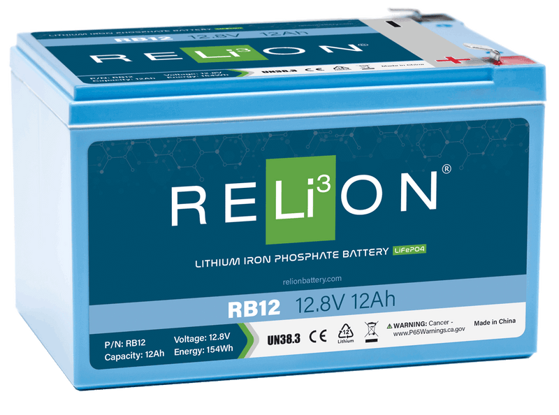 Shop RELiON RB12 12V 12Ah deep cycle lithium battery at Crabzz. Compact and reliable, with delivery across Ontario and Canada. Buy now!