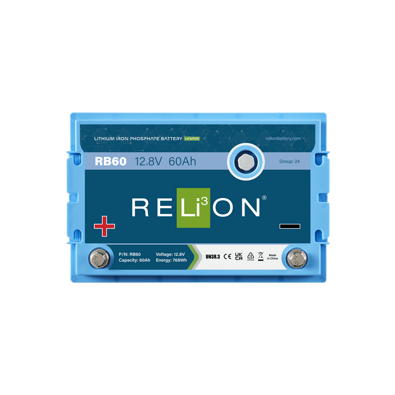 RELiON RB60 Deep Cycle Lithium Battery (Top view)