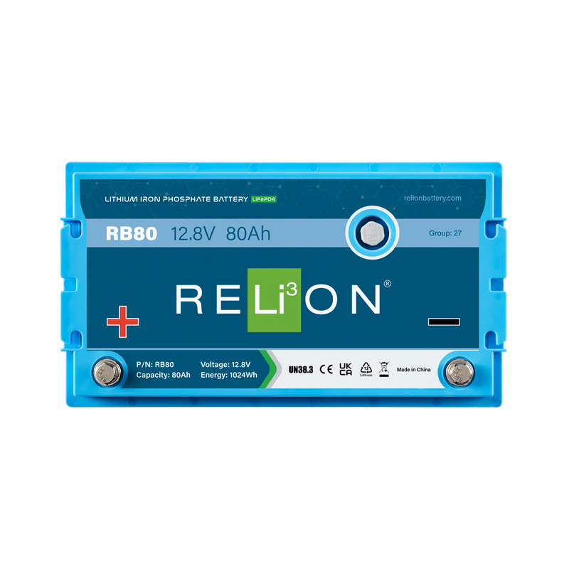 RELiON RB80 Deep Cycle Lithium Battery (Top view)