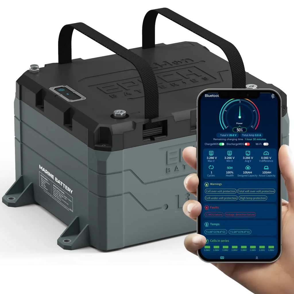 Epoch Lithium Marine Battery 48V 50Ah Heated & Bluetooth | Crafts Cove  Marine