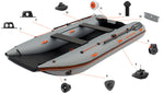 Parts of the Kolibri Catamaran KM-380CM Inflatable Boat